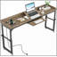 Table de lit réglable en hauteur avec roulettes, bureau pour ordinateur portable grand format, support inclinable, prises intégrées et ports USB pour lit / canapé (gris foncé)