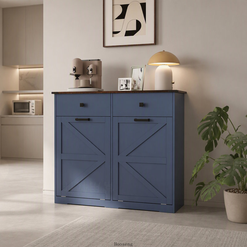 Armoire poubelle double inclinable Farmhouse, Antique Navy Blue