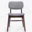 Set Of 2 Mid - Century Upholstered Dining Chair With Rubberwood Frame, Natural+Grey-515401668-515401671