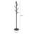 Freestanding Coat Rack, Jet Black Steel 18 Hook Storage Organizer, 12 x 12 x 69.25 Inch for Indoor Entryways and Living Spaces