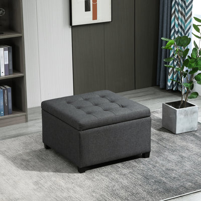 Grey Storage With Flip Top Lid, Vintage Look For Living, Bedroom, Entry, Sufficient Storage, Soft Fabric, Safe Hinge In Grey, Seat Living Room, Entryw