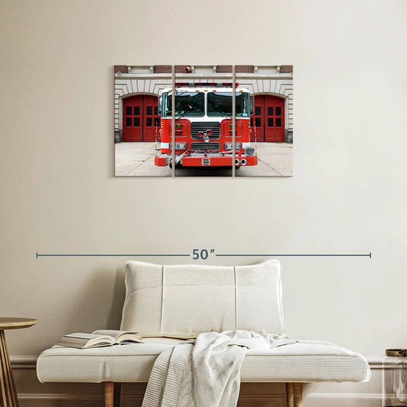 Mehar Big Red Fire Truck, 20" H x 33" W