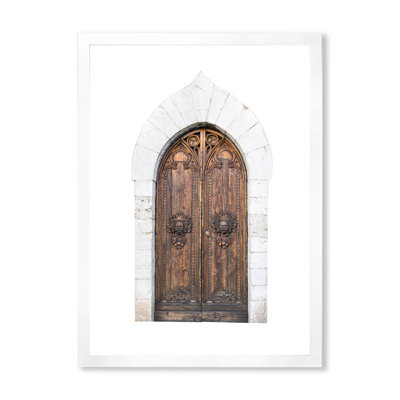 La porte d'entrée en bois de la vieille maison italienne II - photographie sur toile