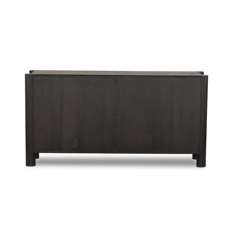 Ezri 4 Door Sideboard-Black Oak, Black Oak