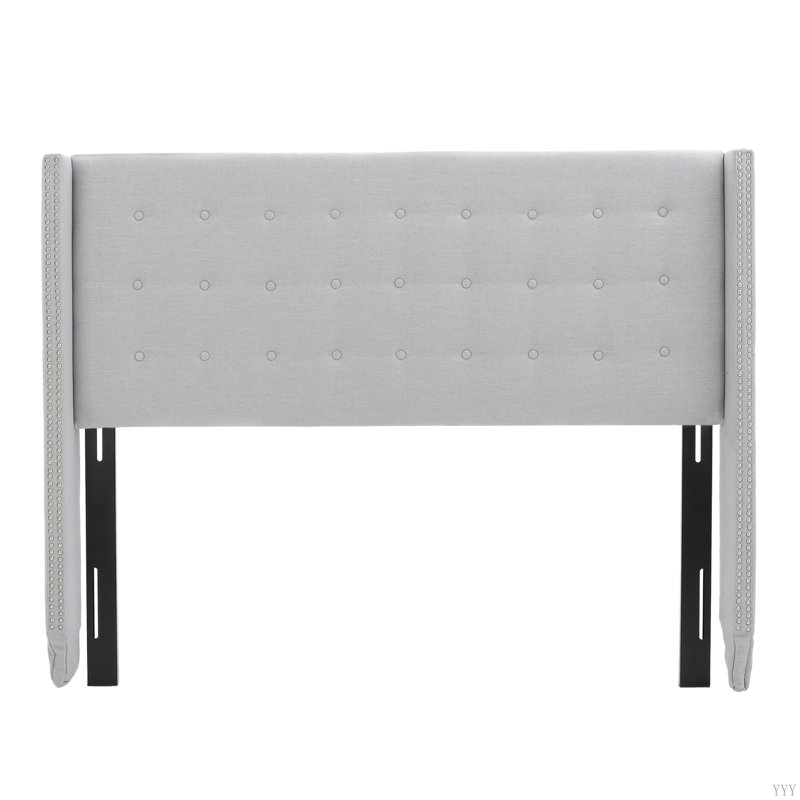 Tête de lit LIDIA WING, Gris clair, Grand lit