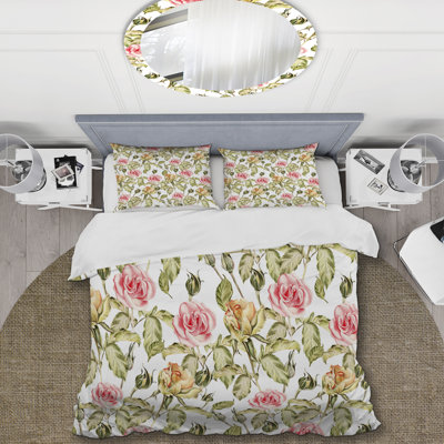 Green/Pink Microfiber Duvet Cover Set