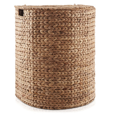 Half Moon Laundry Hamper Basket w/ Lid and Liner for Clothes - Cinnamon Hyacinth