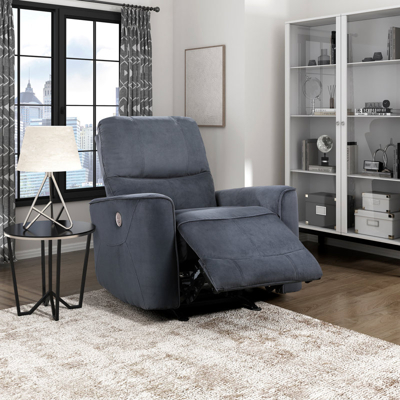 Chaise berçante inclinable 35 po Dille, Velours gris velours