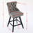  Leisure Style Swivel Velvet Bar Stools with Tufted, Wood Legs and Chrome Trim-1767057011