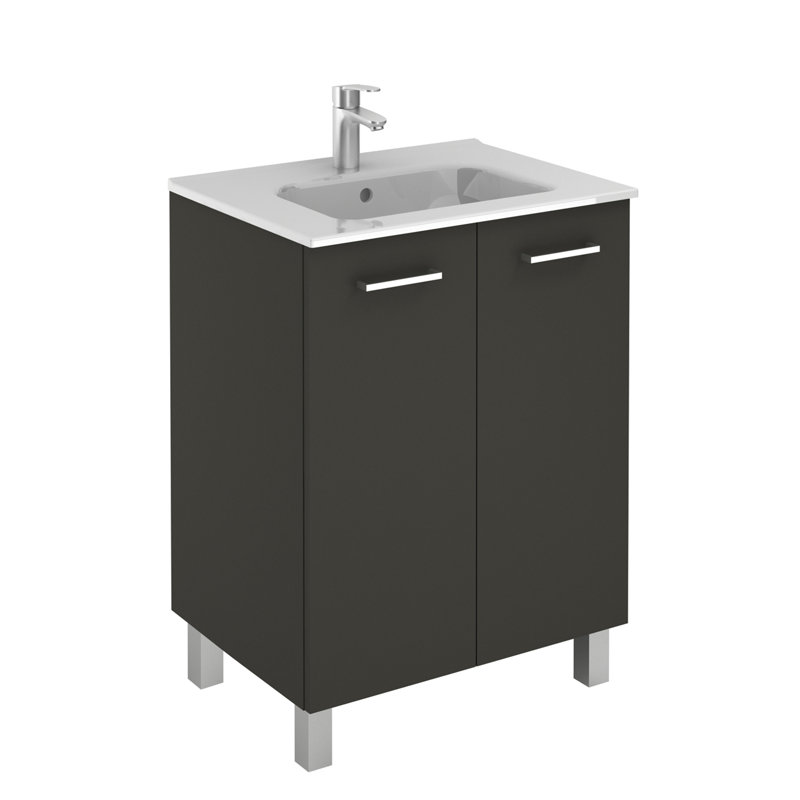 Logic 27.6'' Single Bathroom Vanity with Ceramic Top, Anthracite