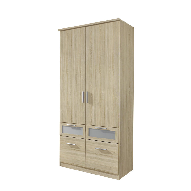 Bochum 2 Door Wardrobe, Sonoma oak and frosted glass