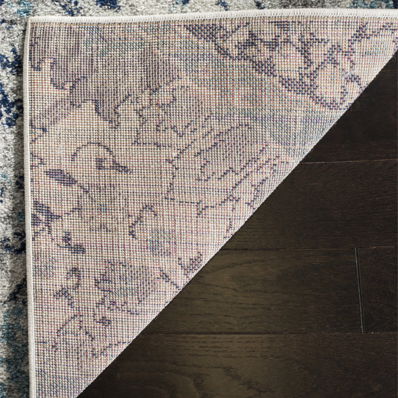 Jaelynn Cream/Light Grey Area Rug, Rectangle 91 x 152 cm