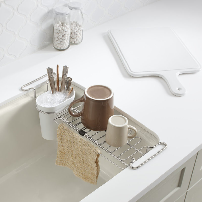 Tablette utilitaire pour évier de cuisine, Blanc