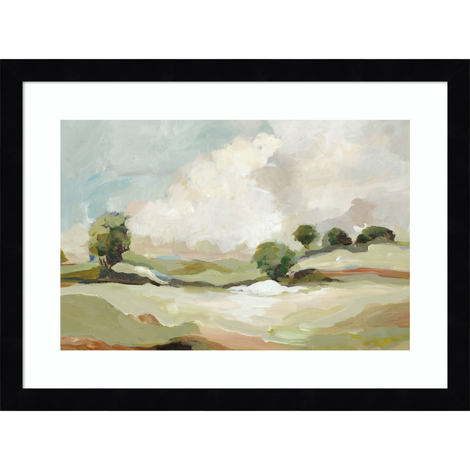 Pastoral Land Print by Allison Pearce, Black, 13" H x 17" W