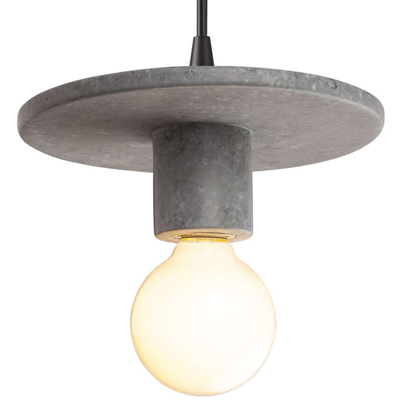 Luminaire suspendu à 1 lumière Leni, Béton, Noir mat