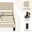 Linen fabric soft bed frame with USB charging port-2127216260-2127216263