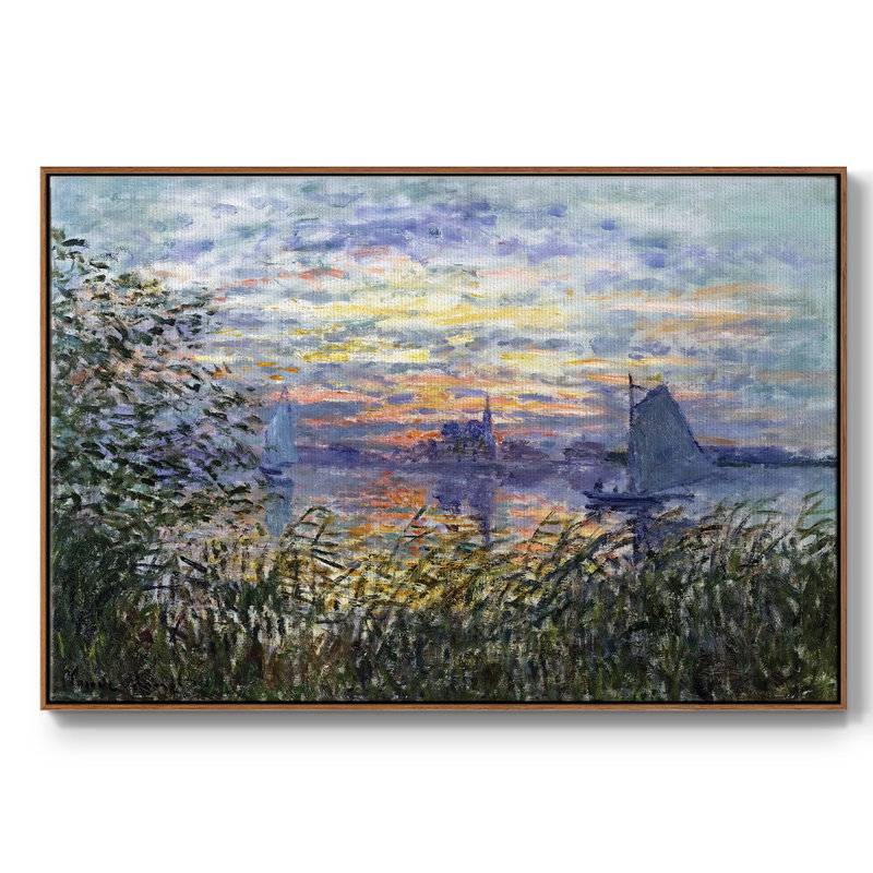" Sunset On The Seine, 1874 ", Walnut, 27" H x 41" W x 2" D