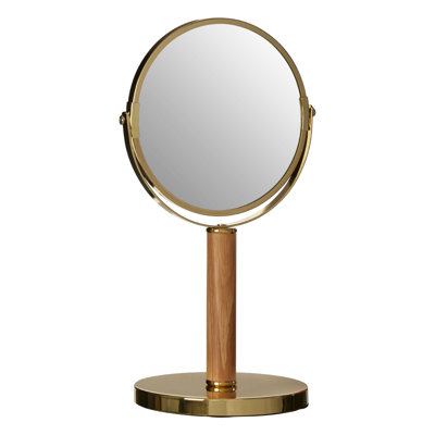 Solid Wood Flat Freestanding Makeup / Shaving Mirror