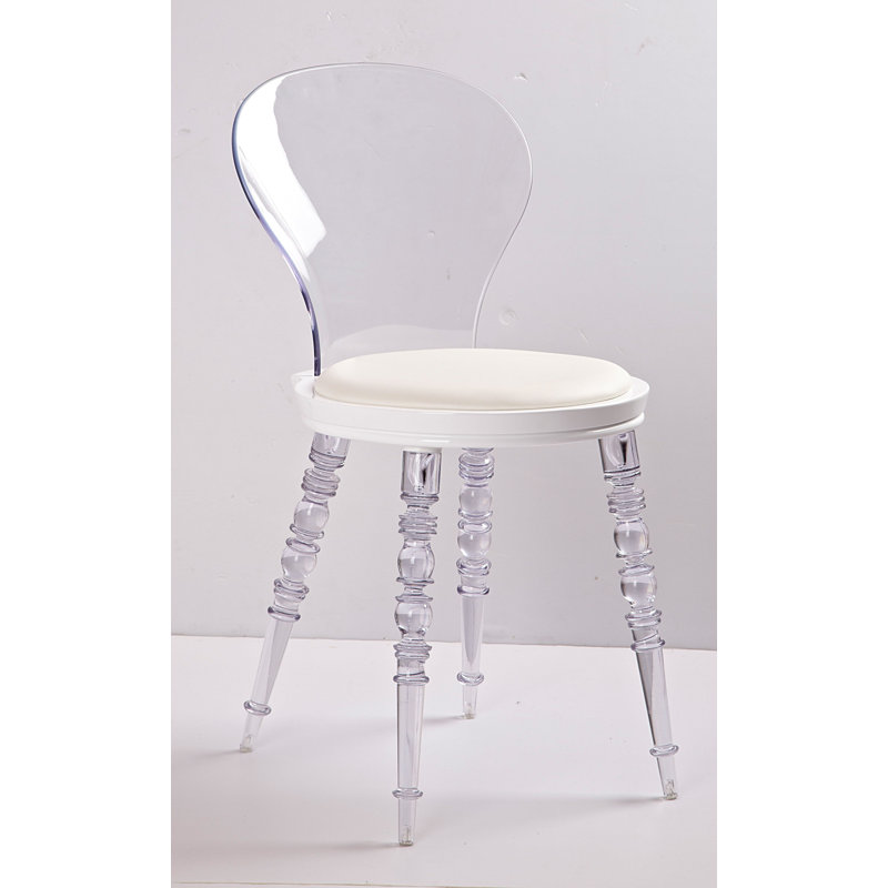 Chaise d'appoint rembourrée Danute, Blanc
