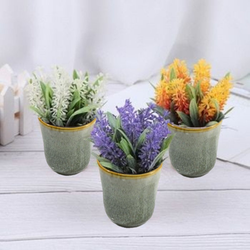 Pot à fleurs en céramique Perkins, Vert