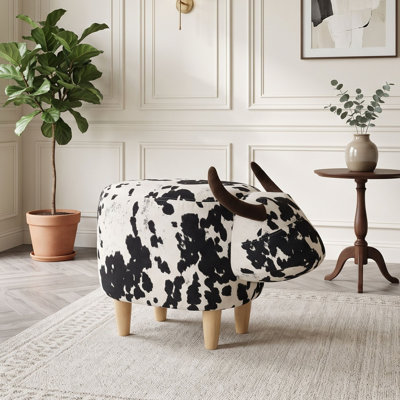 Upholstered Velvet and Polyester Footstool