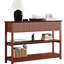 Élégant rangement cannelé pour hall d'entrée avec trois tiroirs d'une profondeur de 48,15 po, table d'apparence minimaliste moderne d'une largeur de 12,01 po, couleur brune
