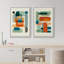 Forme Mid-Century, Mid-Century, géométrique, blocs de couleurs, collage, formes abstraites, œuvre d'art moderne, chambre à coucher minimaliste-100707800-100707801