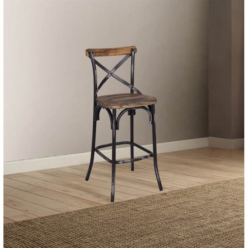 Chaise de bar Zaire, Noir/chêne