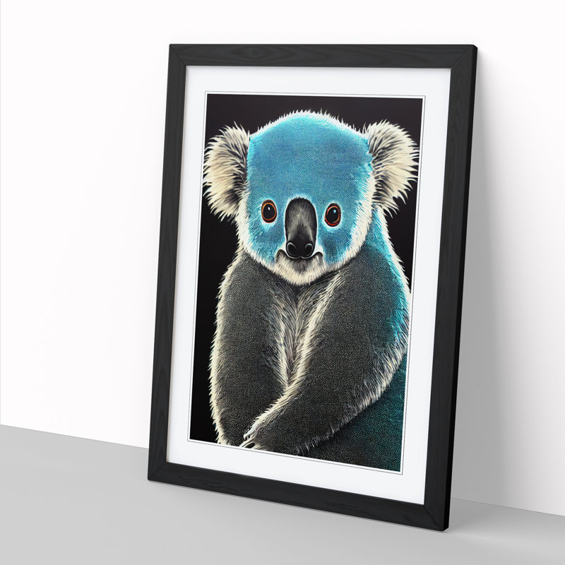 Koala Bear - Picture Frame Print, Black, 64cm H x 46cm W x 2cm D