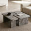 Ensemble de 2 tables basses gigognes modulaires de style industriel moderne aspect béton