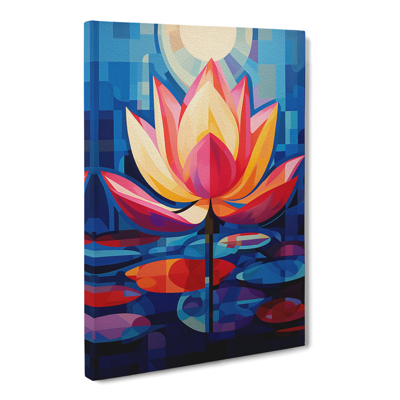 Lotus Flower Constructivism - No Frame Print, 60cm H x 40cm W x 3cm D