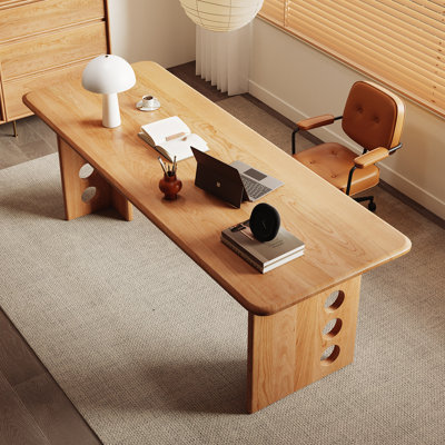 Bureau en bois de cerisier naturel