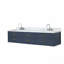 Ensemble de meuble-lavabo double 84 po x P 22 po avec plateau en marbre de Carrare et robinet