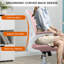 Chaise de bureau ergonomique moderne à dossier moyen en maille avec support lombaire réglable et accoudoirs rabattables-39657681