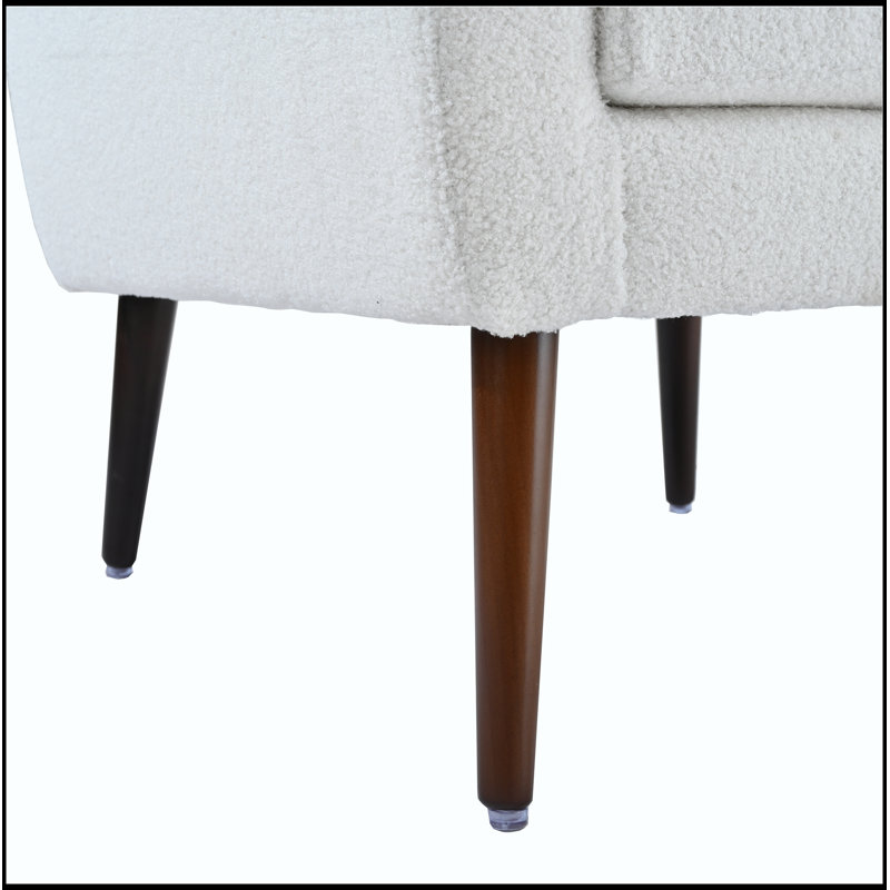 Fauteuil d'appoint Mid-Century confortable pour diverses pièces, améliorant votre espace de vie, Blanc