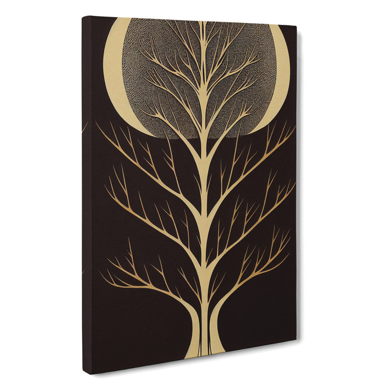 Art Deco Tree No.2 - Wall Art, 50cm H x 35cm W x 3cm D, Wrapped Canvas