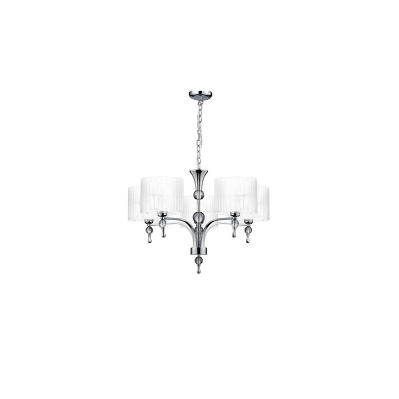 5 - Light Drum Chandelier, White