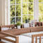 Lit superposé en bois massif (Twin XL + Queen) avec tiroirs de rangement et étagères latérales, barrière de sécurité incurvée, échelle, sommier non requis, couleur naturelle profonde-2093261432-2093261435