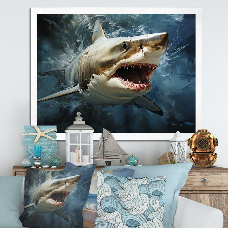 Sark Mako Momentum sur impression sur toile, Cadre simple blanc, H 34 po x l 44 po x P 1,5 po