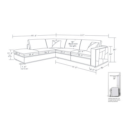 Palombo Genuine Top Grain Italian Leather Sectional