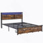 Grand lit noir brun-968617835