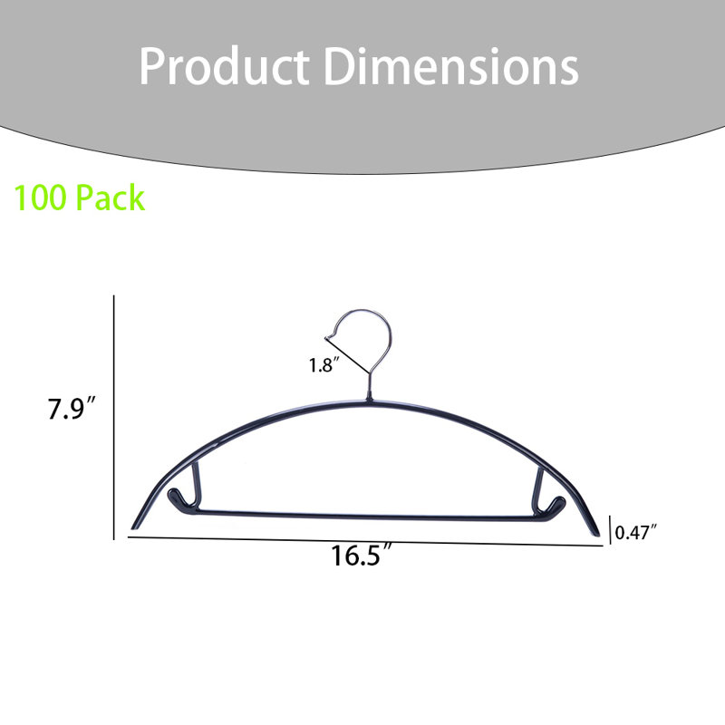 Paquet de 100 cintres robustes, idéal pour les robes, les pantalons, les costumes, les vestes et autres vêtements lourds, solution de rangement pour garde-robe peu encombrante