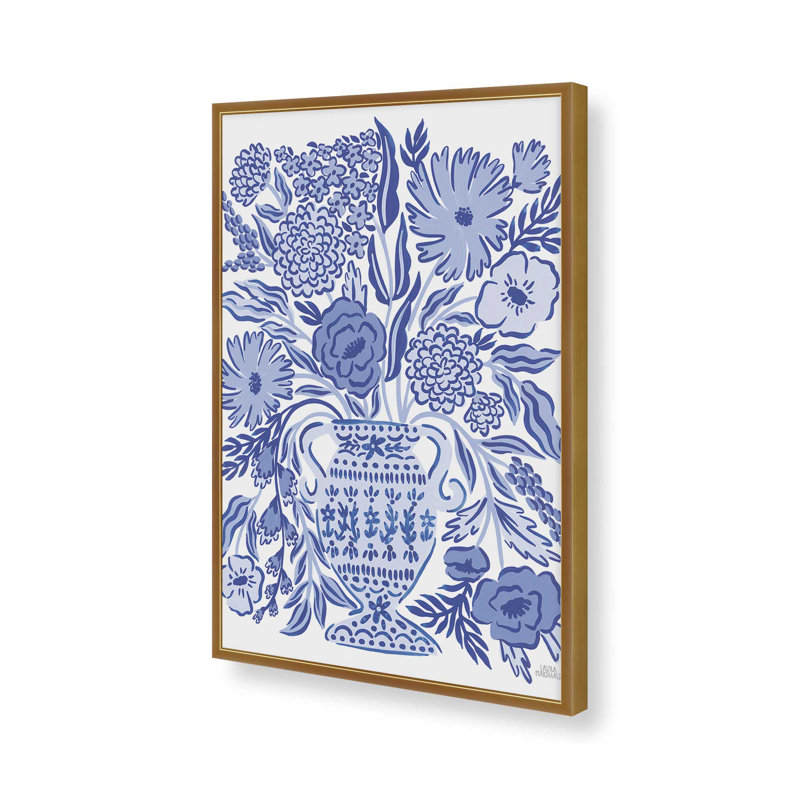 «Blue Reverie III» par Laura Marshall, reproduction d'art sur toile, H 40 po x l 30 po, Or