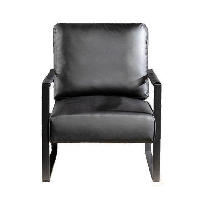 Accent Chair With Durable Square Metal Frame, Armchair