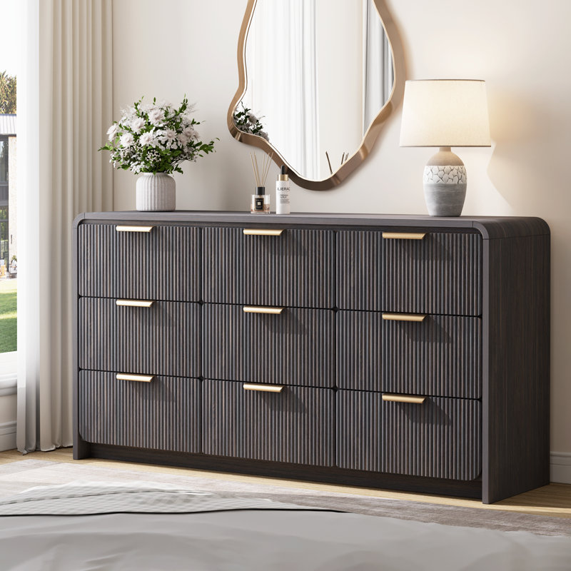 Commode 9 pour la chambre à coucher, Noir noyer