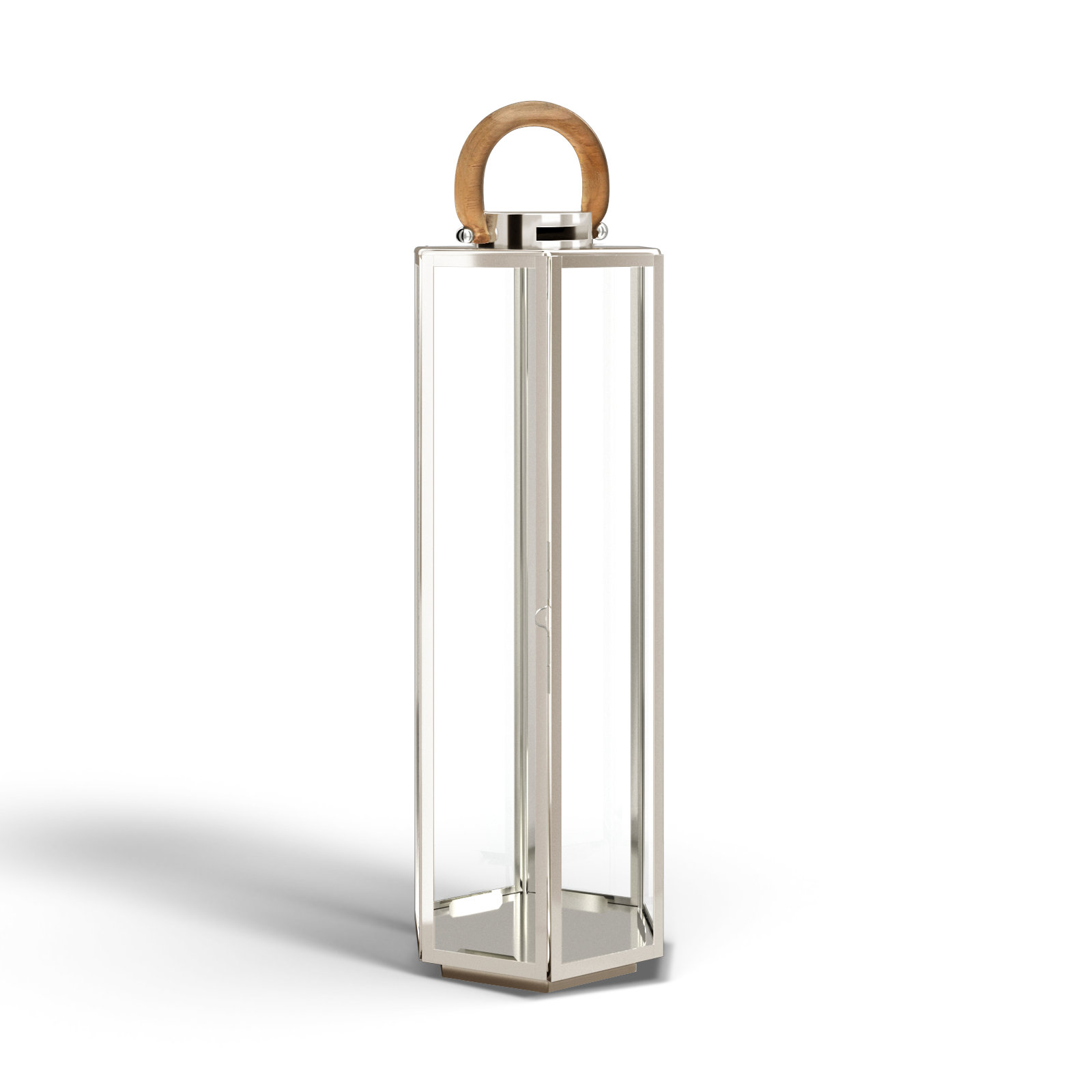 Outdoor Lantern, 29" H x 9" W x 9" D, Stainless Steel/Silver