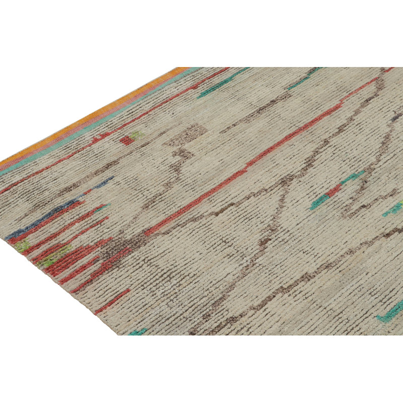 Moroccan Hand Knotted Area Rug, Rectangle 8' x 10'