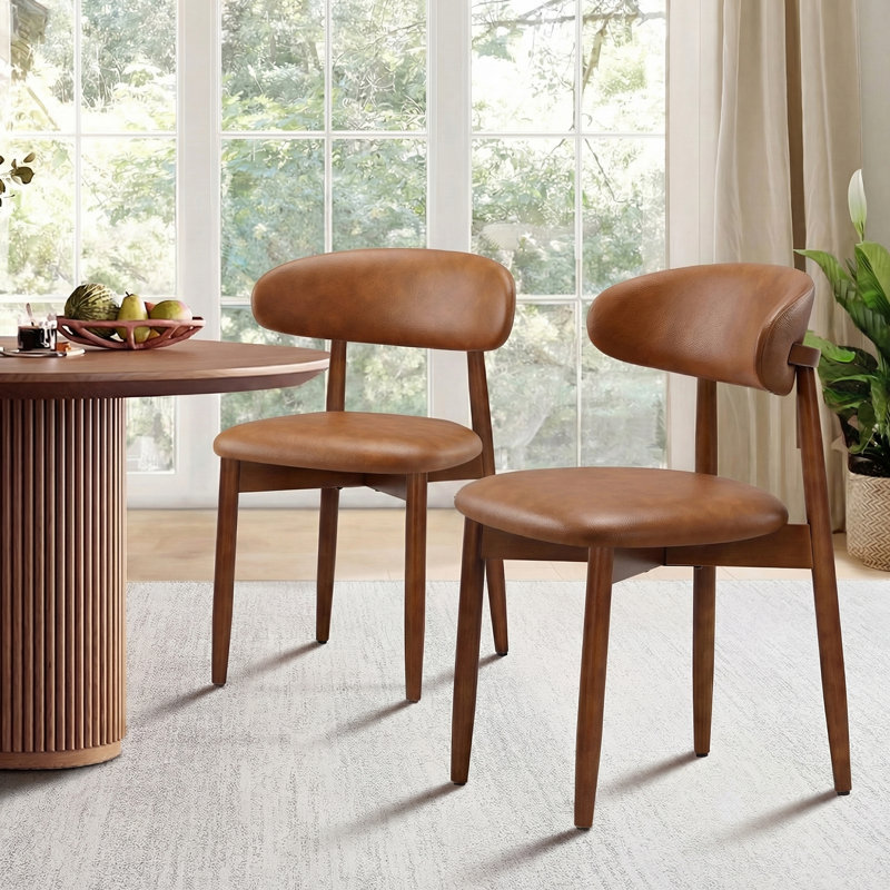 Chaises d'appoint rembourrées en bois massif Maylon, Tissu - Bleu