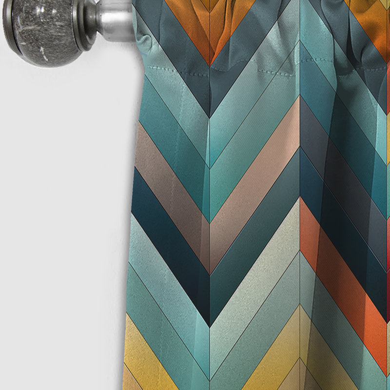 Motif à chevrons multicolores Urban Geometric II - Rideau à chevrons - Rideau occultant - 1 panneau, L 52 po x L 63 po