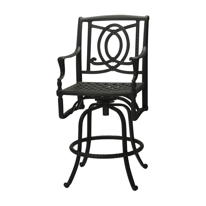 Bel Air 29" Swivel Patio Bar Stool, Midnight Gold, 29"